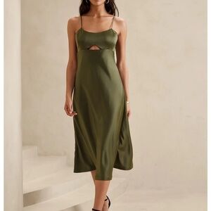 Banana Republic Green Sleeveless Midi Dress